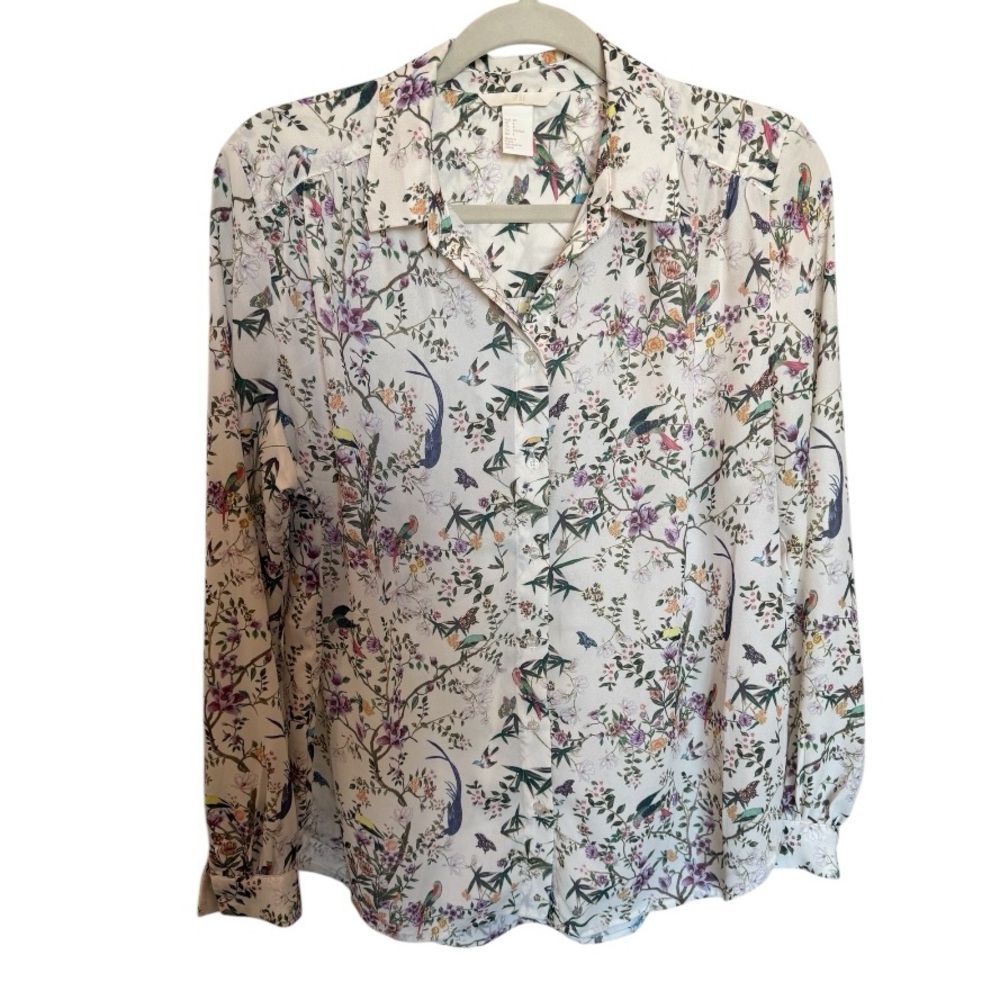 H&M Floral and Bird Women’s Blouse Size 8